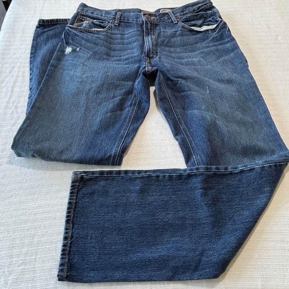 Ariat M4 Low Rise Boot Cut Jeans Mens 36x36 Medium Wash Denim Workwear 1007775